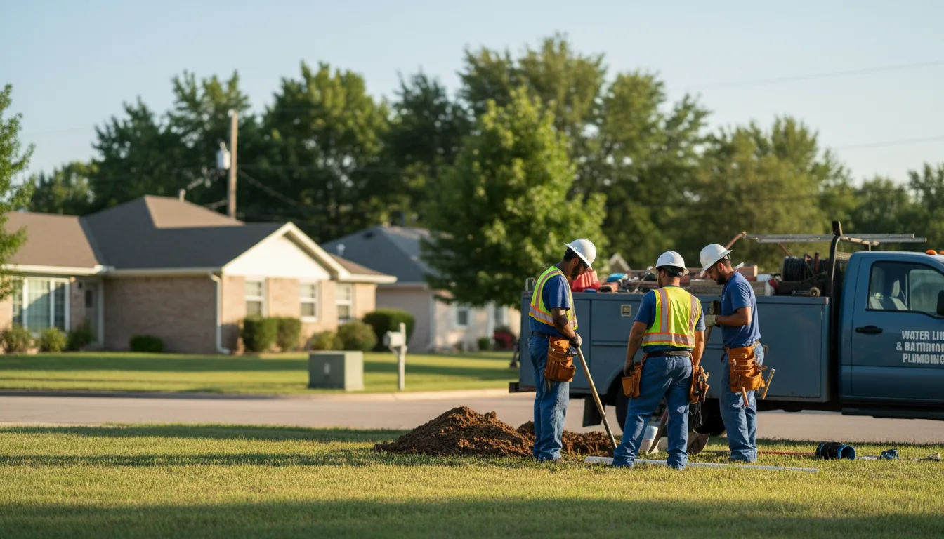 Residential water line and bathroom plumbing service in Corder, MO